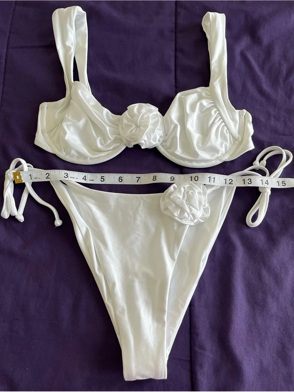 L*Space Bikini Set Stella Top & Lennox Bottom White Medium/Large Bridal Swim